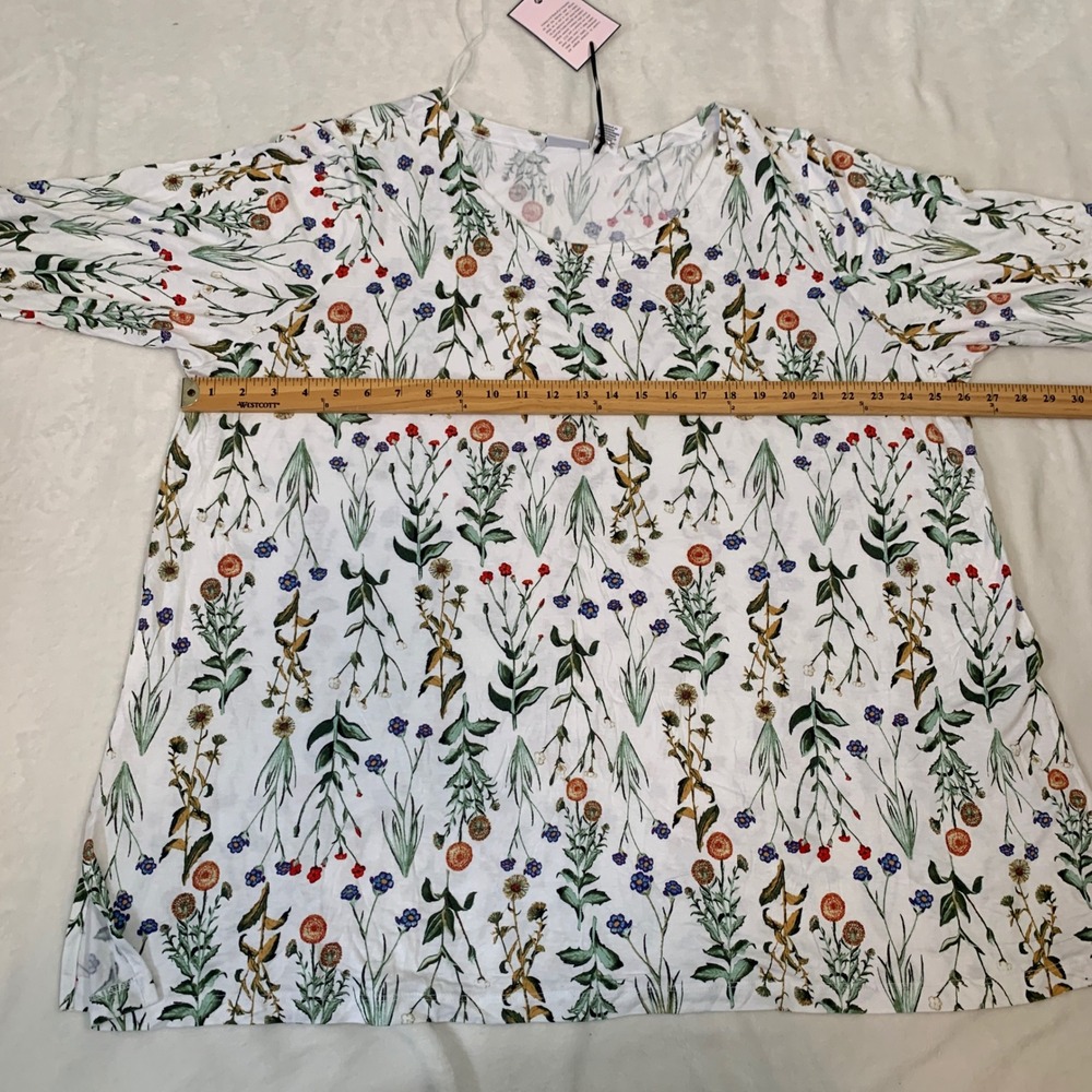 NEW Tabitha Webb Womens 3X Botanical Print Long Sleeve Boat Neck Jersey Knit Top - Picture 10 of 11